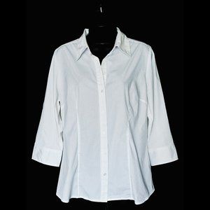 Apt. 9 Women's White Button-Down Shirt Size L